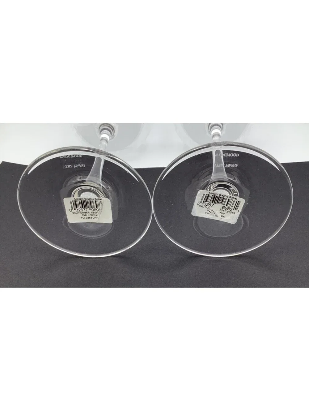 Wedgwood Vera Wang Modern Graphic Crystal Wine Glass Water Goblet *Set of 2*